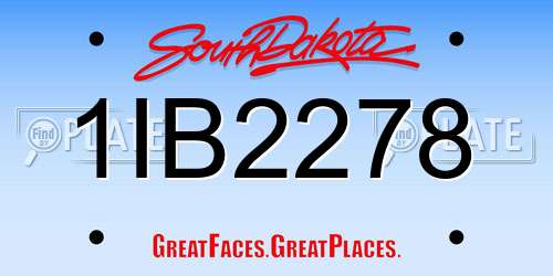 1IB2278 South Dakota License Plate