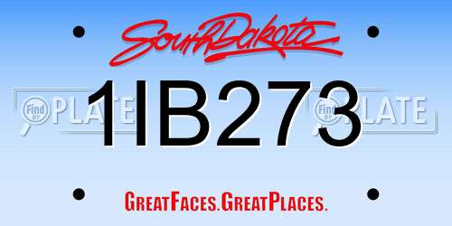 1IB273 South Dakota License Plate