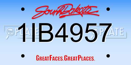 1IB4957 South Dakota License Plate