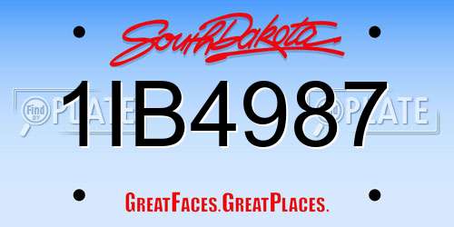 1IB4987 South Dakota License Plate