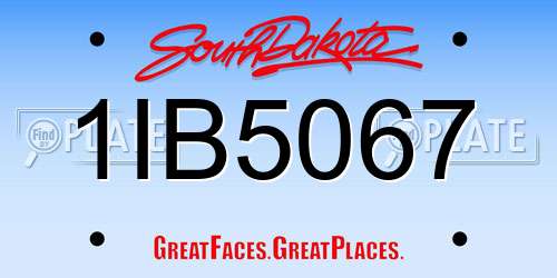 1IB5067 South Dakota License Plate