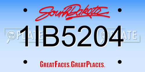 1IB5204 South Dakota License Plate