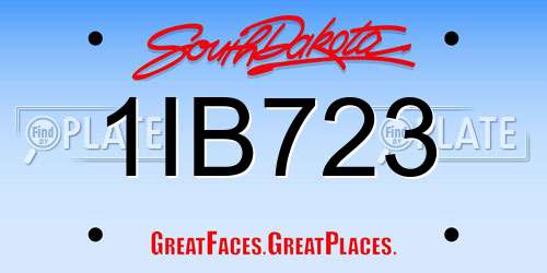 1IB723 South Dakota License Plate