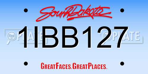 1IBB127 South Dakota License Plate
