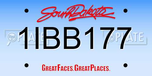 1IBB177 South Dakota License Plate