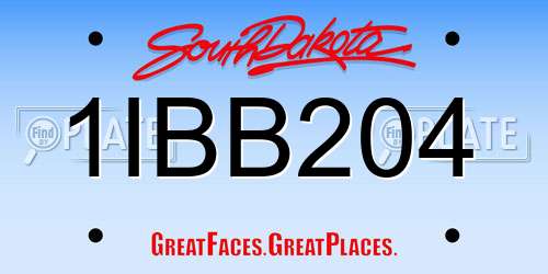 1IBB204 South Dakota License Plate