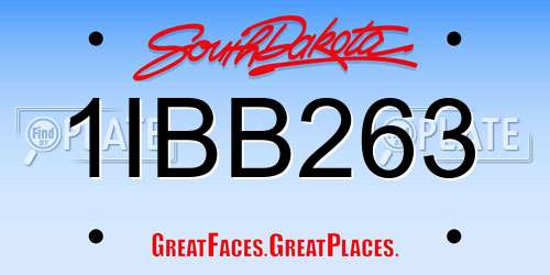 1IBB263 South Dakota License Plate
