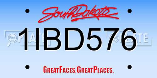 1IBD576 South Dakota License Plate