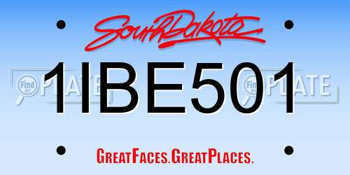 1IBE501 South Dakota License Plate