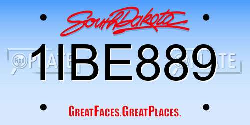 1IBE889 South Dakota License Plate