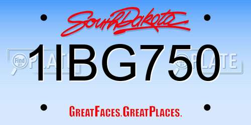 1IBG750 South Dakota License Plate