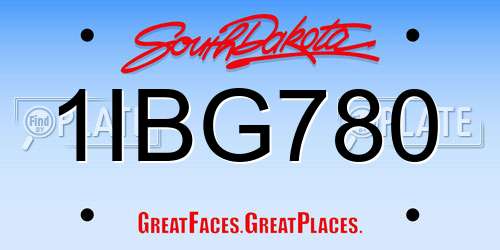 1IBG780 South Dakota License Plate
