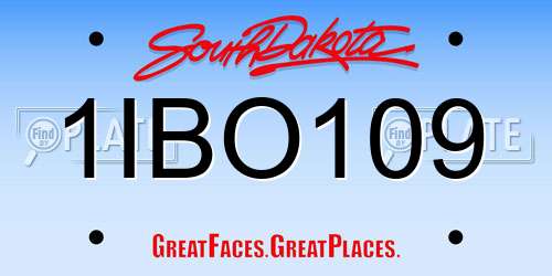 1IBO109 South Dakota License Plate