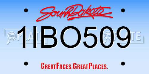 1IBO509 South Dakota License Plate