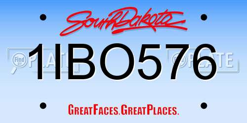 1IBO576 South Dakota License Plate