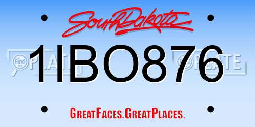 1IBO876 South Dakota License Plate