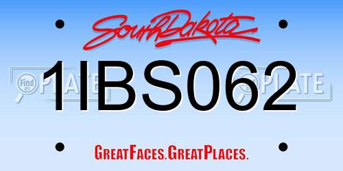 1IBS062 South Dakota License Plate