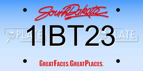 1IBT23 South Dakota License Plate