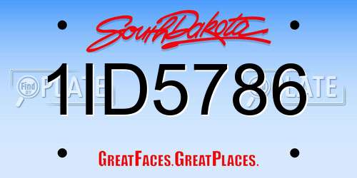 1ID5786 South Dakota License Plate