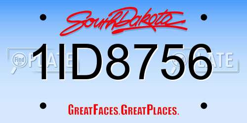 1ID8756 South Dakota License Plate