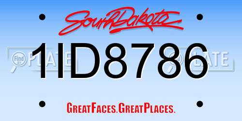 1ID8786 South Dakota License Plate