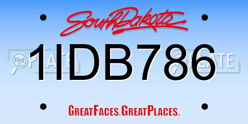 1IDB786 South Dakota License Plate