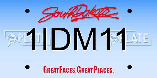 1IDM11 South Dakota License Plate