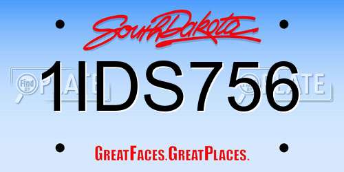 1IDS756 South Dakota License Plate