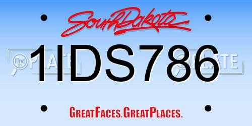 1IDS786 South Dakota License Plate