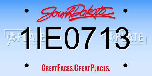 1IE0713 South Dakota License Plate