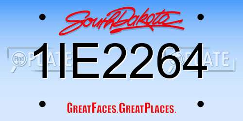 1IE2264 South Dakota License Plate