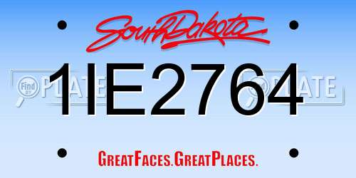 1IE2764 South Dakota License Plate