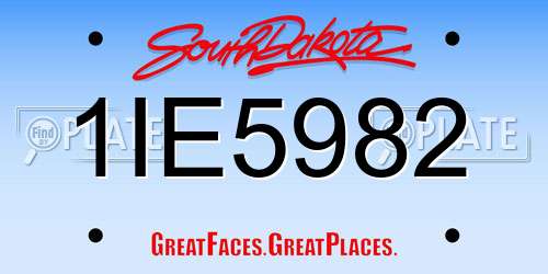1IE5982 South Dakota License Plate