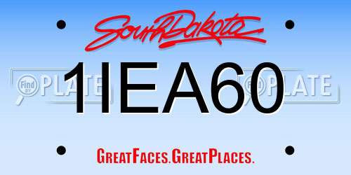 1IEA60 South Dakota License Plate