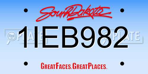 1IEB982 South Dakota License Plate