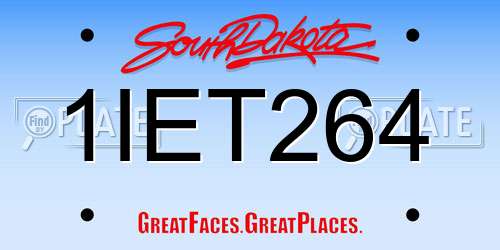 1IET264 South Dakota License Plate