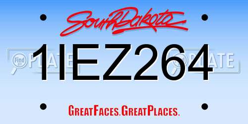 1IEZ264 South Dakota License Plate