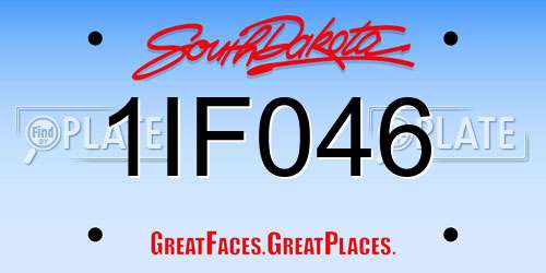 1IF046 South Dakota License Plate