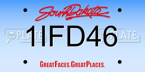 1IFD46 South Dakota License Plate