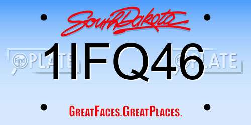 1IFQ46 South Dakota License Plate