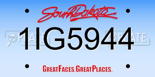 1IG5944 South Dakota License Plate