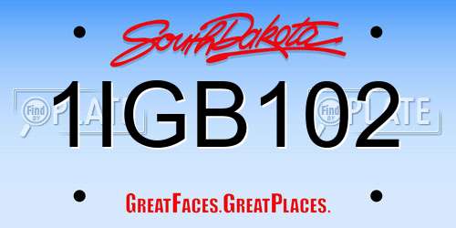 1IGB102 South Dakota License Plate