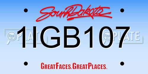 1IGB107 South Dakota License Plate