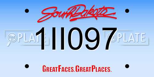 1II097 South Dakota License Plate