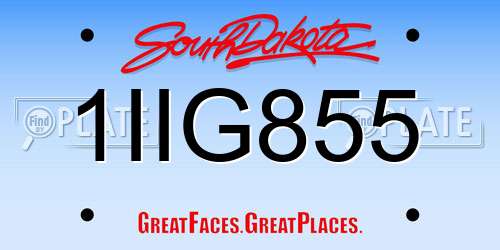 1IIG855 South Dakota License Plate