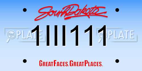 1III111 South Dakota License Plate