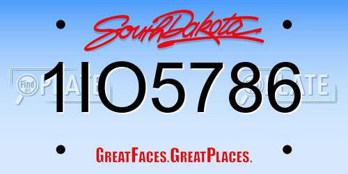1IO5786 South Dakota License Plate