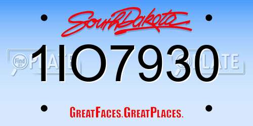 1IO7930 South Dakota License Plate