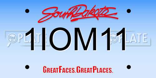 1IOM11 South Dakota License Plate