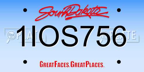 1IOS756 South Dakota License Plate